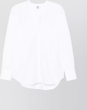 Toteme cotton v-neck long-sleeve shirt