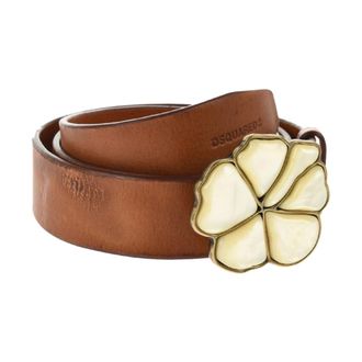 Dsquared2 Aloha Spirit Buckle Belt - male - Dsquared2 - Belts - Brown - 90 CM - Accessories