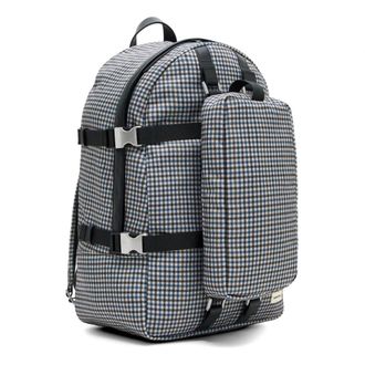 Emporio Armani Artwork Check Backpack - male - Emporio Armani - Backpacks - Gray - ONE SIZE - Bags