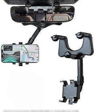OEM Soporte Para Tel&eacute;fono M&oacute;vil Para El Espejo Retrovisor Del Coche: Soporte Giratorio De 360&deg; Y Retr&aacute;ctil, Compatible Con Todos Los Smartphones