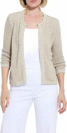 Lyssé Ariana Crochet Cardigan Jacket In Oat