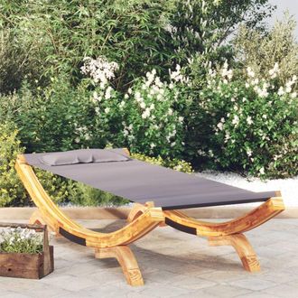 vidaXL Vidaxl - Tumbona Con Dosel Madera Curvada Gris Antracita 100x188,5x44 Cm