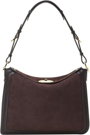 Lanvin Compagnon Asymmetrical Bag In Suede in Dark Mocha at Nordstrom