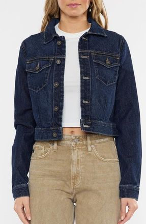 Kancan Westlyn Cropped Jacket in Dark Blue Denim at Nordstrom, Size X-Large
