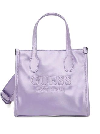 Guess Co mini Silvana logo-embroidered tote bag - women - Polyester - One Size - Purple