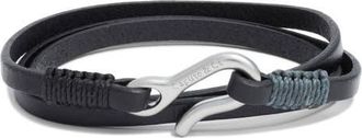 Caputo & Co. Leather Triple Wrap Bracelet in Black at Nordstrom