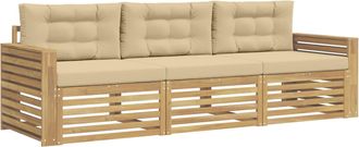 vidaXL Conjunto De Sof&aacute;s De Exterior 3 Uds. Y Beige Vidaxl