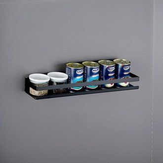 OEM Estante De Pared De Acero Inoxidable 304 Para Cocina Y Ba&ntilde;o, Pr&aacute;ctico Soporte Para Especias, Utensilios Y Accesorios, Negro, 50 X 10 X 5,8 Cm