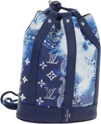 Louis Vuitton Pre-owned Monogram Canvas Bucket Bag - Dames - Vintage Tas - Blauw - ONE Size - Vintage