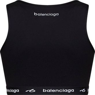Balenciaga Womens Tank Top Techwear Black Cotton