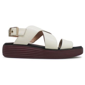 Cole Haan OriginalGrand Platform Leather Womens Comfort Sandals - Ivory Bloodston - Size:UK 5.5