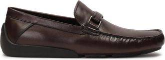 Kazar Bruine mocassins op een interessante zool - Heren - Loafers - Bruin - 43 EU - Leer - Schoenen