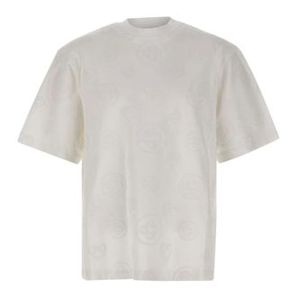 Casablanca Applique Monogram Oversized T-shirt met korte mouwen - Heren - Tops - Wit - Maat: M Katoen