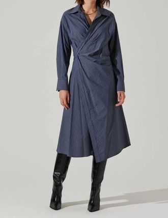 Astr Flykra Dress In Denim Blue