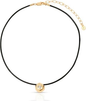 Ettika Molten Sphere Leather Pedant Necklace in Gold at Nordstrom