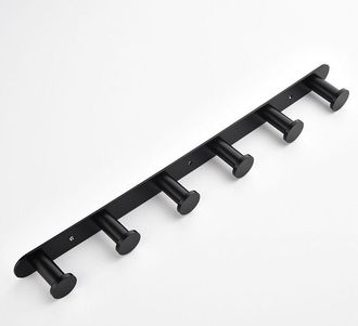 OEM Ganchos Para Toallas, Perchero De Pared Para Ba&ntilde;o Y Cocina, Ganchos Atornillables, Perchero De Pared Con 6 Ganchos, Acabado En Acero Inoxidable Negro 
