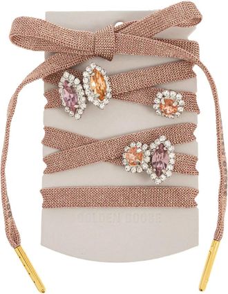 Golden Goose crystal-embellished shoelaces - unisex - Polyester/glass/Brass - OS - Neutrals