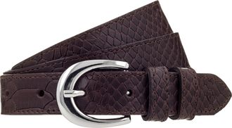 Tamaris Lederg&uuml;rtel TAMARIS, Damen, Gr. 100, dunkelbraun, Rindsleder, gemustert, unifarben, G&uuml;rtel Lederg&uuml;rtel, 2,5 cm breit, gemustert, Doppelschnalle