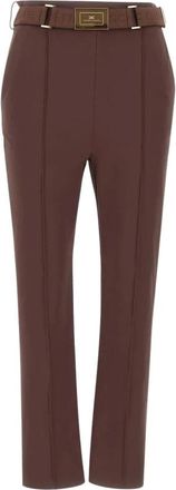 Elisabetta Franchi Trousers - female - Elisabetta Franchi - Slim-fit Trousers - Brown - XL - Trousers