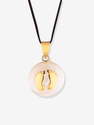 Cache Coeur Schwangerschaftskette mit Bola-Klangkugel Babyfeet CACHE COEUR rosegold