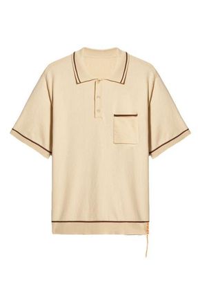 Fortela Herrison Cotton Short Sleeve Polo in Camel at Nordstrom, Size Medium