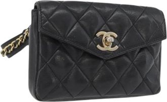 Chanel Pre-owned Clutches, female, Black, Size: ONE SIZE Pre-owned Leather Clutch