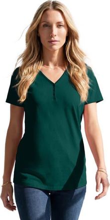 Roaman's Ultimate Short Sleeve Sweetheart Tee in Emerald Green at Nordstrom, Size 2X