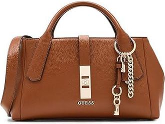 Guess Brooke High Society Satchel Satchel Womens Handbags Cognac, Polyurethane