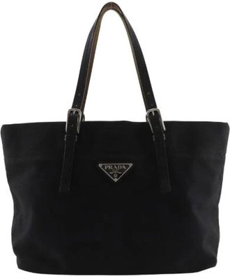 Prada Pre-owned Canvas Tote Bag - Dames - Vintage Shopper - Zwart - ONE Size - Vintage