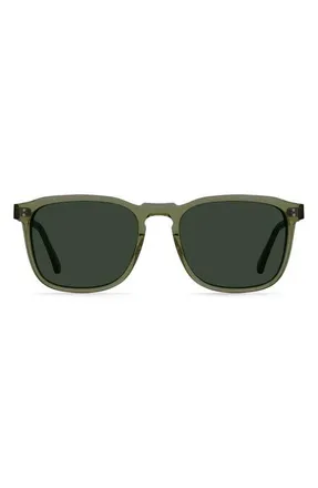 Raen Optics Wiley Polarized Square Sunglasses in Cambria/Green Polar at Nordstrom