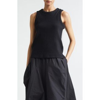 Melitta Baumeister Circle Rib Tank in Black at Nordstrom, Size X-Small