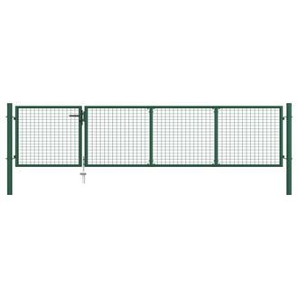 vidaXL Puerta De Jard&iacute;n De Acero Verde 350x75 Cm Vidaxl