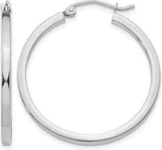 Diamond2Deal 14k Gold 2mm Square Shape Tube Hoop Earrings