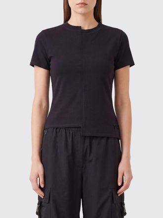 Yohji Yamamoto T-shirt a maniche corte in cotone con orlo asimmetrico