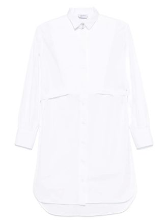 Alexander McQueen pleated panel shirt dress - White
