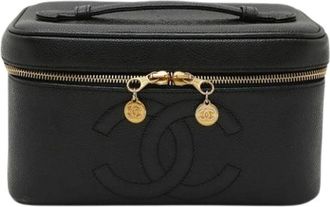 Chanel Pre-owned Handbags, female, Black, Size: ONE SIZE Pre-owned Vintage Leather Handbag