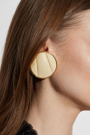 Chlo&eacute; Round Pleats Clips, Womens, Cream