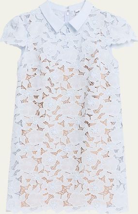 Self Portrait Floral Guipure Lace Mini Dress