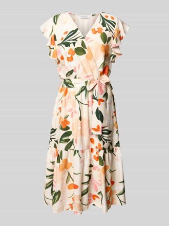 Zabaione Knielanges in Wickel-Optik mit Bindeg&uuml;rtel Modell Ta44ormina in Apricot, Gr&ouml;&szlig;e M