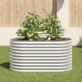 Berkfield Home Garden Raised Bed 160x80x81 cm Galvanised Steel Silver | Size: 160 x 80 x 81 cm