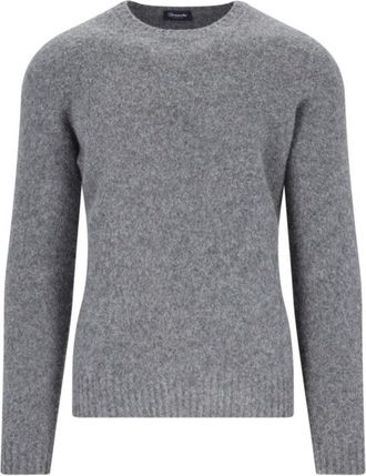 Drumohr Basic Sweater In Grey Wool Dark Shade