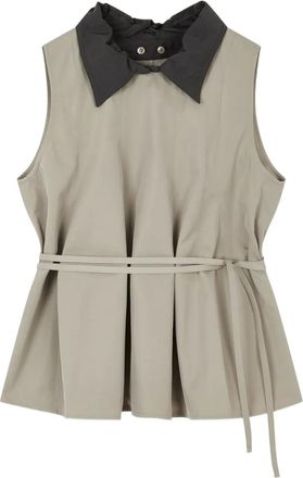 TOMBOY Blusa plissettata senza maniche - Grigio