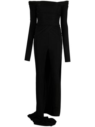 Giuseppe Di Morabito off-shoulder fishtail draped jumpsuit - women - Spandex/Elastane/Polyester - 38 - Black
