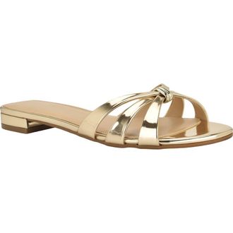 Calvin Klein Petula Slide Sandal in Gold at Nordstrom, Size 6.5