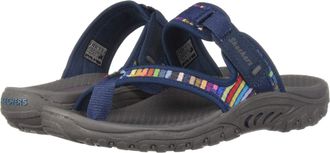 Skechers Womens Reggae-MAD Swag-Toe Thong Woven Sandal, Navy, 9 M US