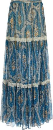 Etro Lange Rok - Dames - Maxi Rokken - Blauw - S - Rokken