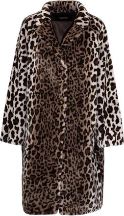 Lou Andr&eacute;a Romy Lange Faux Fur Jas - Dames - Mantel - Beige - S - Polyester - Jassen