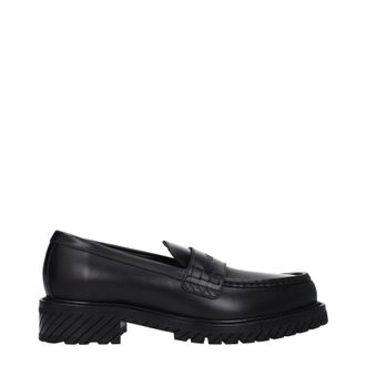 Off-white Hombres blancos rotoss Mocasines Militares Piel Negro