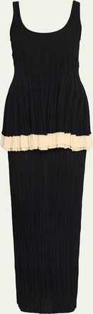 Ashlyn Kishi Sleeveless Pleated Knit Layered Dress
