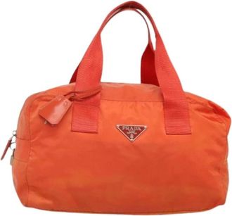 Prada Pre-owned Weekend Bags, female, Orange, Size: ONE SIZE Pre-owned Vintage Nylon Weekend Bag